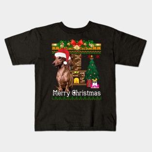 Ugly Christmas Sweater DACHSHUNDS Kids T-Shirt